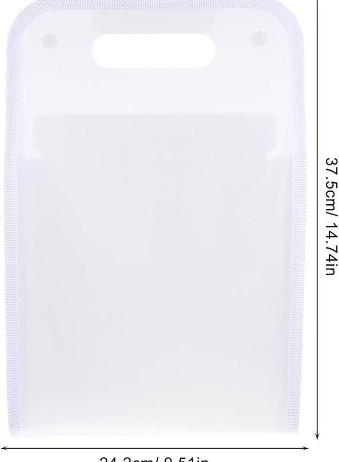 HANABASS Expanding Accordion File Organizer 13 Compartment Portable Document Folder White - Image 2